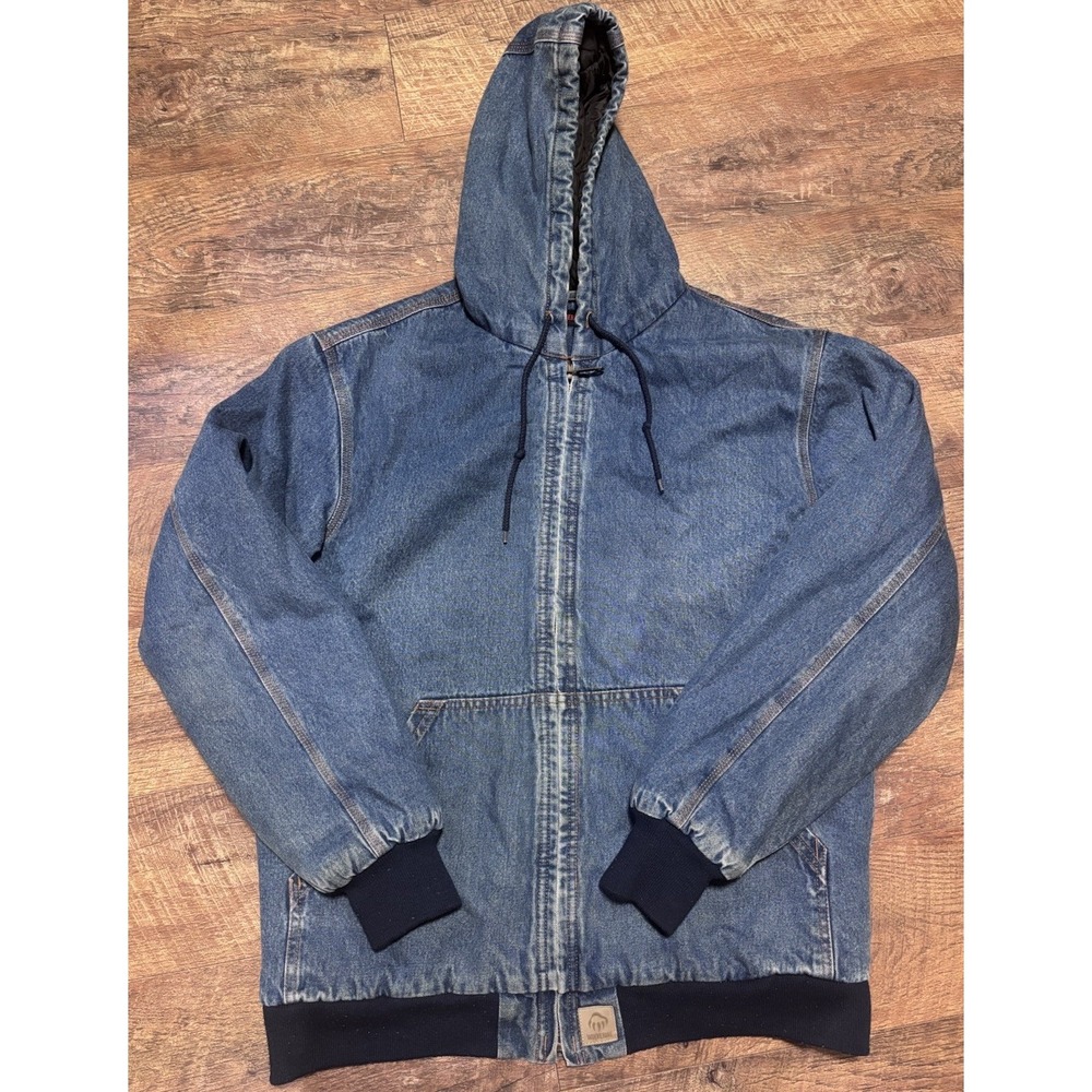 Vintage Wolverine Denim Hooded Work Jacket Large Tall